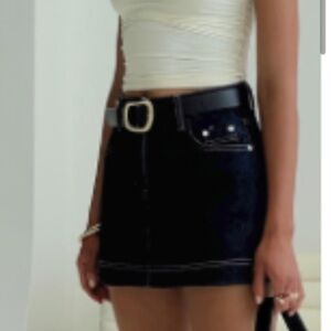 Princess Polly Hueston denim skort dark wash
